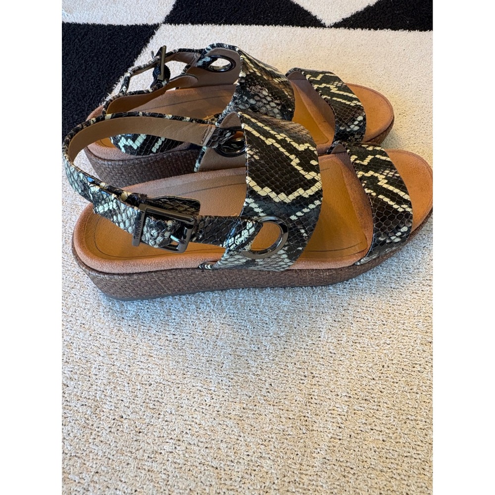 Vionic Louise Raf Boa Snakeskin Print Platform Sandals Womens 7 10011581